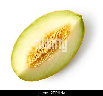 melon slice isolated on white background, top view Stock Photo