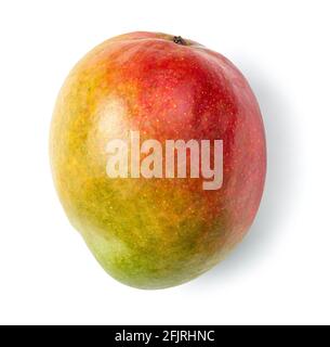 fresh raw colorful mango isolated on white background, top view Stock Photo