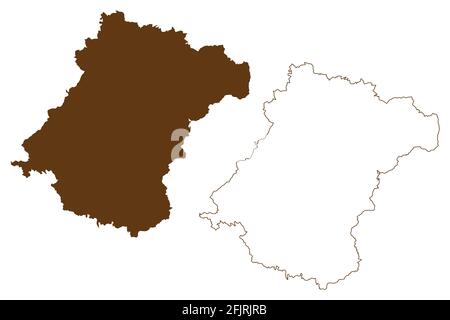 Schwalm-Eder district (Federal Republic of Germany, rural district Kassel region, State of Hessen, Hesse, Hessia) map vector illustration, scribble sk Stock Vector