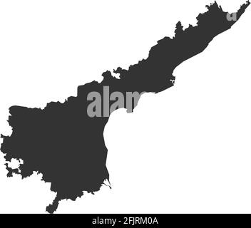 Andhra pradesh indian state map. Dark gray background. Business concepts graphics design. Stock Vector