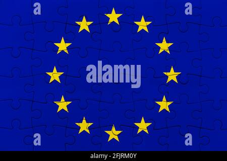White jigsaw puzzle pattern isolated Stock Photo