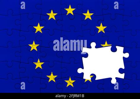 White jigsaw puzzle pattern isolated Stock Photo