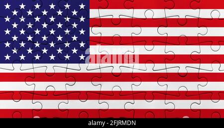 White jigsaw puzzle pattern isolated Stock Photo