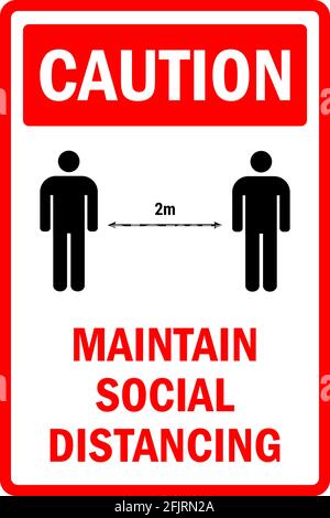 Maintain social distance COVID 19 Safety poster. Keep maintain 2 meter distance from others. Stock Vector