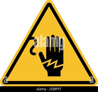 Electrical Shock Warning sign. Safety symbols and signs. Stock Vector