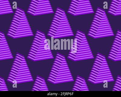 3D isometric triangles seamless pattern. Geometric shapes for promotional products, banners and wrapping paper. Vector illustration Stock Vector
