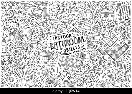 https://l450v.alamy.com/450v/2fjrw14/line-art-vector-hand-drawn-doodle-cartoon-set-of-bathroom-theme-items-objects-and-symbols-2fjrw14.jpg