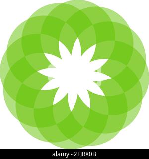Green lotus flower vector icon Stock Vector