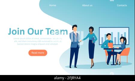 Join our team concept. Vector of a businesswoman being recruited by a company Stock Vector