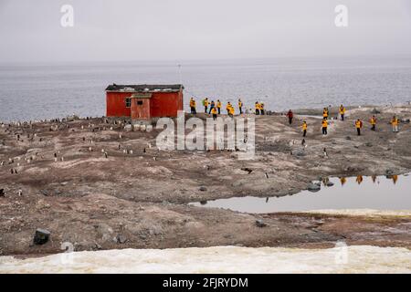 Argentinean Antarctic research station. Station Primavera (64º09'S 60º58'W). Located on Danco Coast, Gerlache Strait. Operational on March 8, 1977 Stock Photo