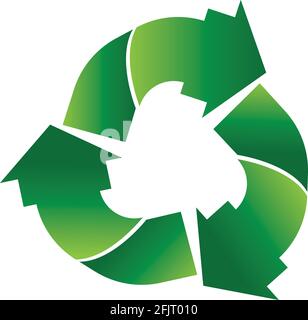 green arrow recycle logo vector icon template Stock Vector