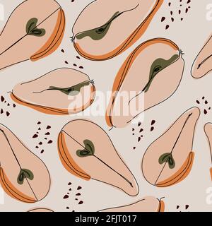 Seamless pattern with modern trendy art style pears Stock Vector