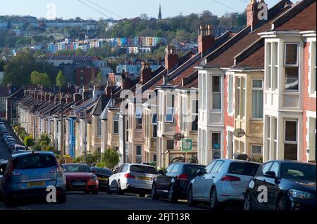 Victorian terraced houses, Bristol, UK Stock Photo