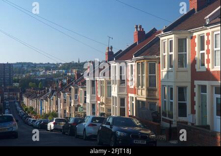 Victorian terraced houses, Bristol, UK Stock Photo