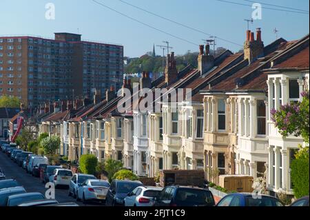 Victorian terraced houses, Bristol, UK Stock Photo