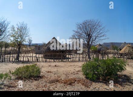 Traditional village in rural Zimbabwe near Lake Kariba, Zimbabwe Stock Photo