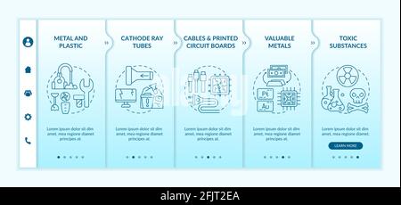 Electronic waste components onboarding vector template Stock Vector