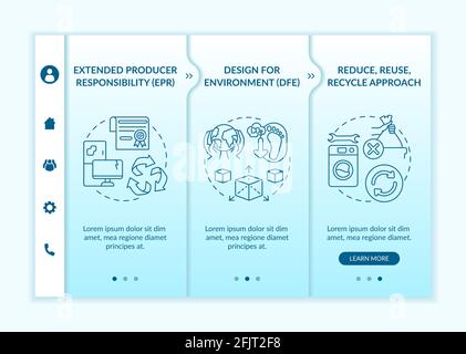 Electronic waste reduction initiatives onboarding vector template Stock Vector