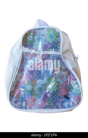 girls backpack isolated on white background Stock Photo