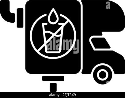 RV wastewater tanks black glyph icon Stock Vector