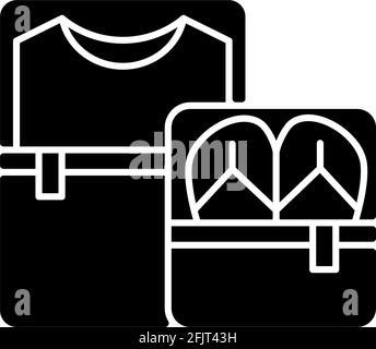 Packing cubes black glyph icon Stock Vector