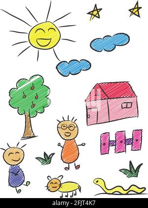 Doodle Drawing Vector Illustration Cartoon Stock Vector Image & Art - Alamy