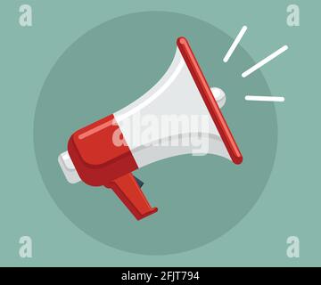 Flat Design Style Megaphone Horn Loudspeaker Stock Vector