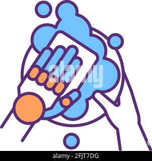 Prosthesis for daily living activities RGB color icon Stock Vector
