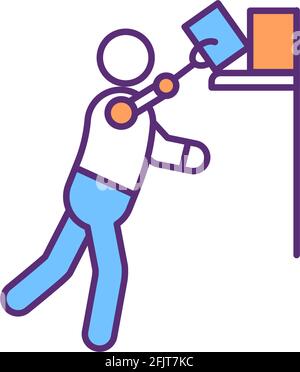 Upper extremity prosthetic rehabilitation RGB color icon Stock Vector