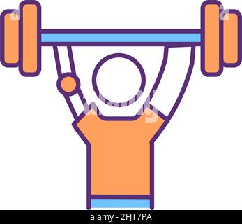 Weight-training prosthetic RGB color icon Stock Vector