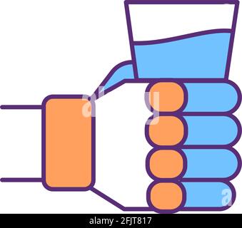 Prosthetic hands for practical use RGB color icon Stock Vector