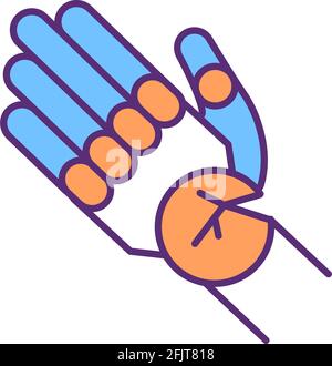 Prosthetic hand repair and replacement RGB color icon Stock Vector