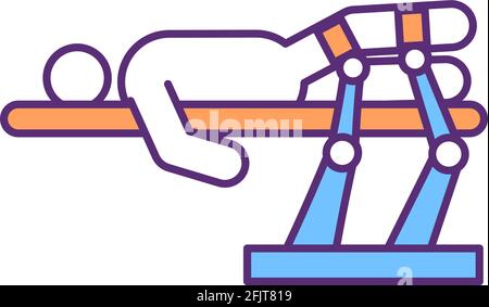 Lower limb prosthetic rehabilitation RGB color icon Stock Vector