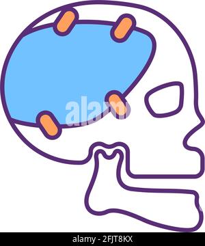 Craniofacial prosthetic RGB color icon Stock Vector