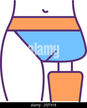 Transfemoral prosthesis RGB color icon Stock Vector