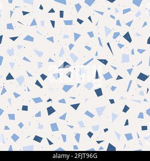 Terrazzo flooring vector seamless pattern. Classic venetian terrazzo style of floor of stone, granite, quartz. Stock Vector