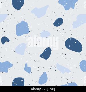 Terrazzo flooring vector seamless pattern. Classic venetian terrazzo style of floor of stone, granite, quartz. Stock Vector