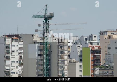 buildings of the city of buenos aires, with construction boom cranes in sight, metropolitan city of south america Stock Photo