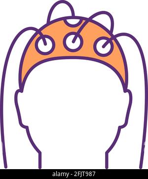 Abnormalities detection in brain waves RGB color icon Stock Vector