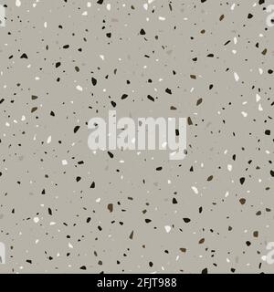 Terrazzo flooring vector seamless pattern. Classic venetian terrazzo style of floor of stone, granite, quartz. Stock Vector