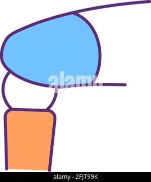 Prosthetic knee joint RGB color icon Stock Vector