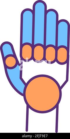 Innovative prosthetic hand RGB color icon Stock Vector