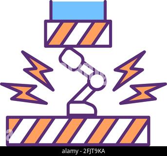 Prosthetic weight bearing RGB color icon Stock Vector