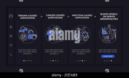 Amputated limb reasons onboarding vector template Stock Vector