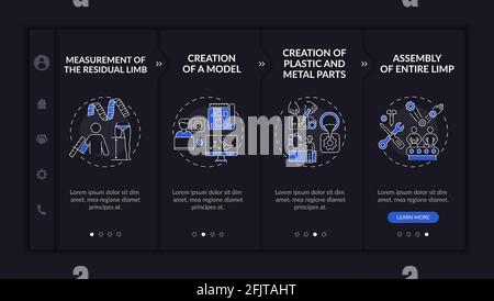 Prosthesis production onboarding vector template Stock Vector