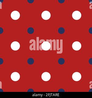 Geometric dotted seamless pattern. Festive background. Perfect for backdrop, interior design, fabric designs, surface pattern and wallpaper. US flag c Stock Vector