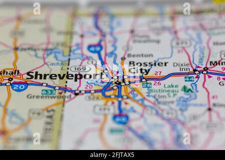 Shreveport Louisiana USA Shown on a Geography map or road map Stock ...