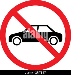 No motor cars sign. Parking not allowed. Road safety signs. Stock Vector