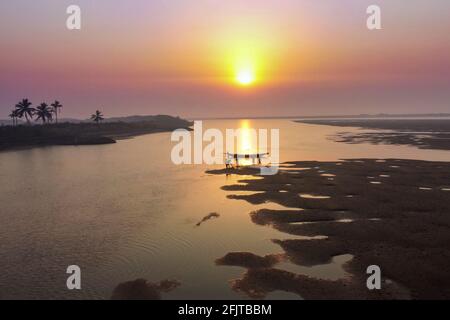 Sunrise on the way Puri Odisha in the state of Odisha in eastern India. Stock Photo