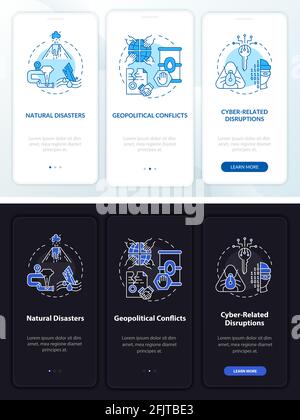 Power secure risks onboarding mobile app page screen with concepts Stock Vector